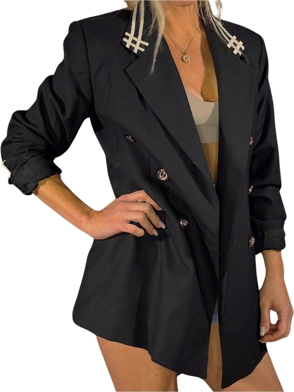 VINTAGE FOCUS 2000 SPORT CHARLES GLUECK Nautical‎ Oversized Blazer